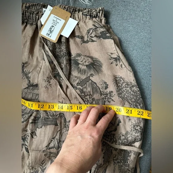 Kleen Women’s Pants Linen Crop Wide Leg Black Pull On Pockets Size S NWT - Picture 11 of 11